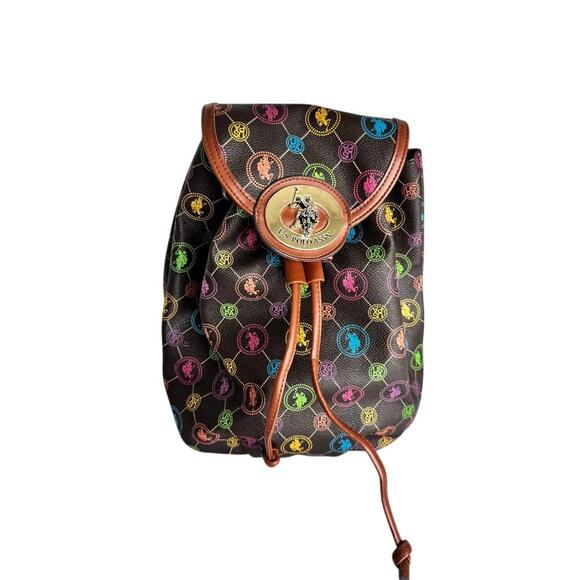 U.S. Polo Assn. Rainbow Logo Drawstring Backpack Purse – Cute & Functional - Picture 1 of 16